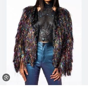 Azalea Wang I’m So Fancy Multi-Color Tinsel Jacket